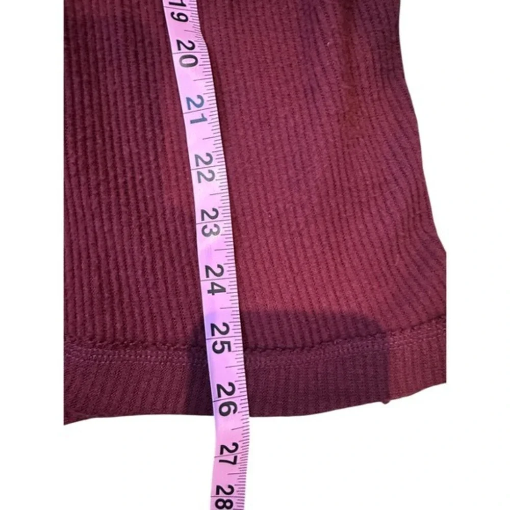 Free People Burgundy Red Waffle Knit Cowl Neck Oversized Tunic Size‎ XS